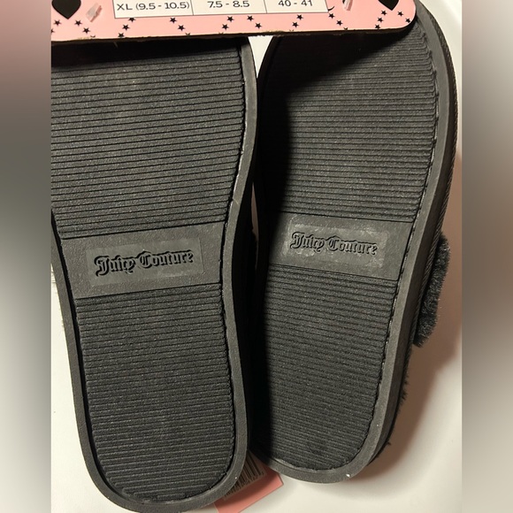 Juicy Couture Woman’s Black Slip On Slippers Size 5/6 NEW - Picture 5 of 6